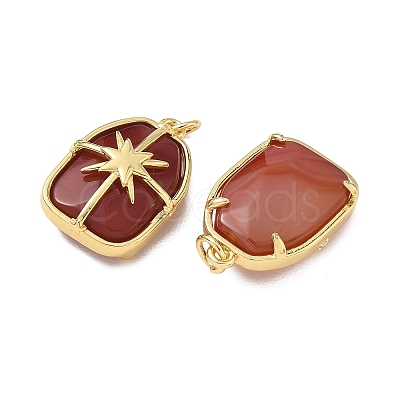 Brass & Natural Carnelian Pendants GG-CBAD360-19G-03-1