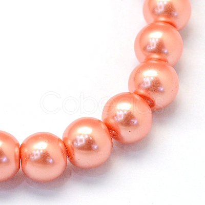 Baking Paint Pearlized Glass Pearl Round Bead Strands X-HY-Q003-6mm-77-1