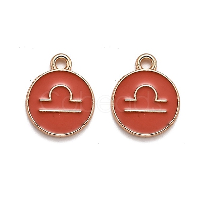 Alloy Enamel Pendants ENAM-S124-01B-12K-1