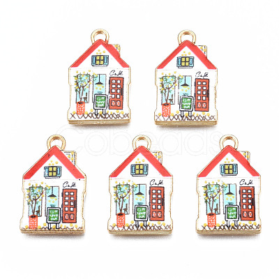 Rack Plating Alloy Enamel Pendants ENAM-T011-159B-1
