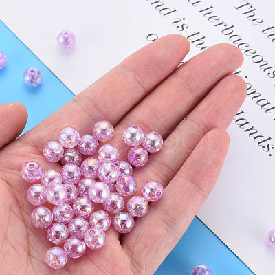 Transparent Crackle Acrylic Beads MACR-S373-66-L01-1