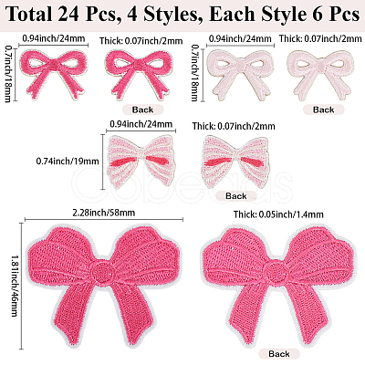 24Pcs 4 Styles Computerized Embroidery Cloth Iron on/Sew on Patches DIY-CY0001-28-1