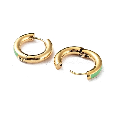 Real 18K Gold Plated 304 Stainless Steel Hoop Earrings UA1409-3-1