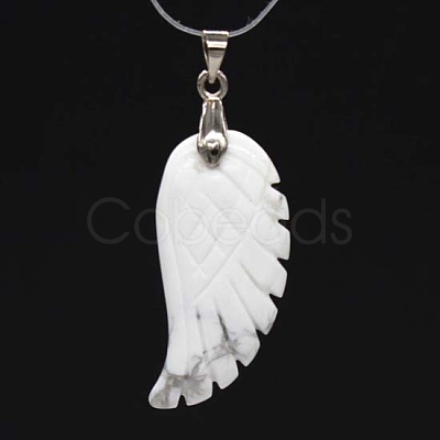 Natural Howlite Pendants WI-PW0001-085B-1