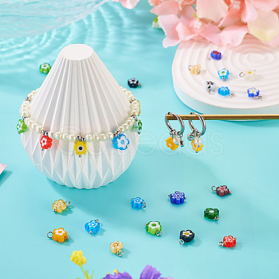20Pcs Handmade Millefiori Glass Charms PALLOY-TADJ00003-1