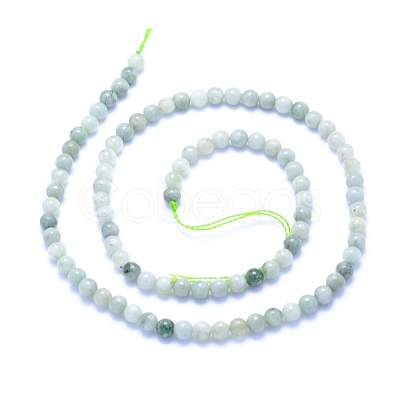 Natural Myanmar Jade/Burmese Jade Beads Strands G-I279-C02-4mm-1