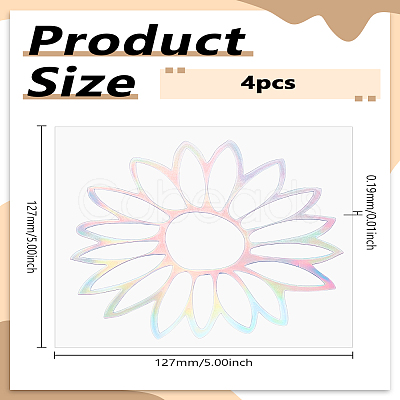 4Pcs Sunflower Adhesive Paper Stickers STIC-LP0001-11B-1