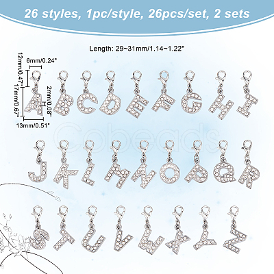 Letter A~Z Pendant Stitch Markers HJEW-AB00329-1