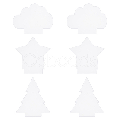 6Pcs Christmas Tree & Star & Cloud Acrylic Board TACR-GA0001-03-1