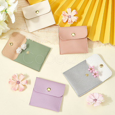 5Pcs 5 Colors PU Imitation Leather Jewelry Storage Bags ABAG-CL0001-04B-1