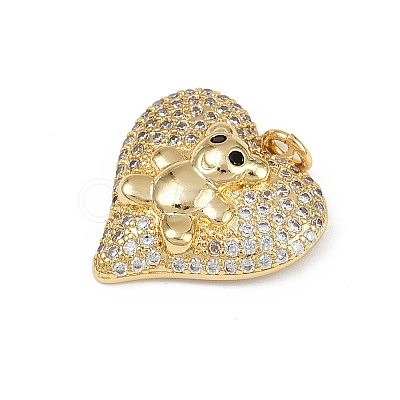 Brass Micro Pave Cubic Zirconia Pendants KK-S528-13G-1