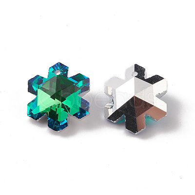 Electroplate Transparent Glass Pendants GLAA-A008-05B-1