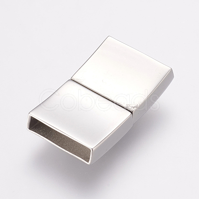 Tarnish Resistant 304 Stainless Steel Magnetic Clasps with Glue-in Ends STAS-G136-02P-1