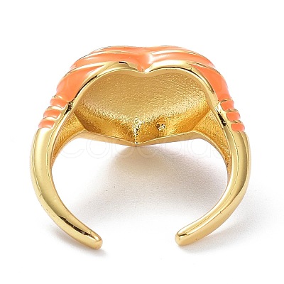 Brass Enamel Cuff Rings RJEW-P023-21G-1