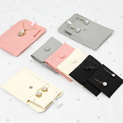 4 Sets Square Microfiber Packing Button Bags ABAG-WR0001-09C-1