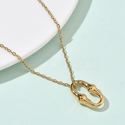 Oval 304 Stainless Steel  Pendant Necklacrs & Stud Earring & Link Bracelet Sets SJEW-C009-01G-1