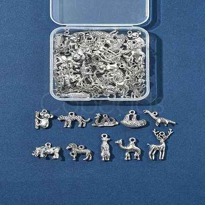 50Pcs Tibetan Style Alloy Animals Pendants FIND-FS0004-34-1