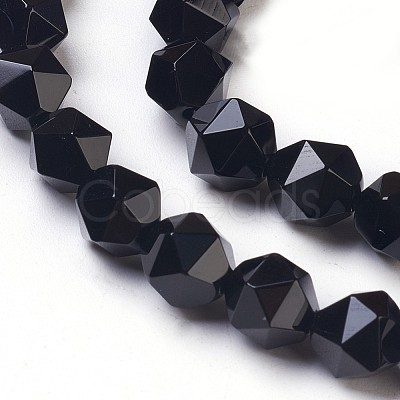 Natural Black Onyx Beads Strands G-K282-01A-1