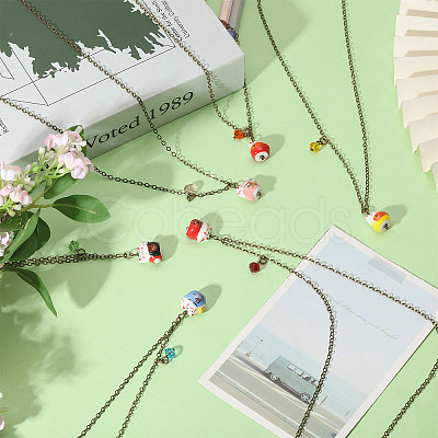 6Pcs Brass Necklaces NJEW-CA00002-1