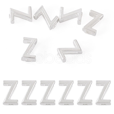6Pcs 925 Sterling Silver Hollow Initial Beads STER-TA0001-53Z-1