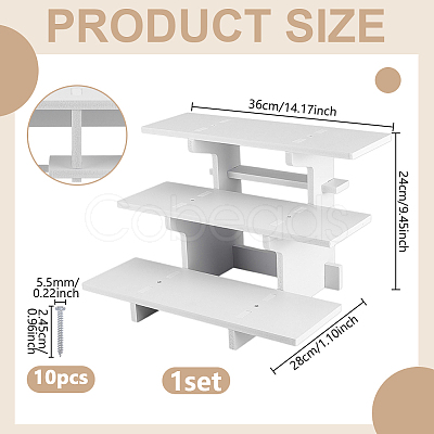 Rectangle PVC 3-Tier Gift Desktop Organizer Shelf AJEW-WH0609-952B-01-1