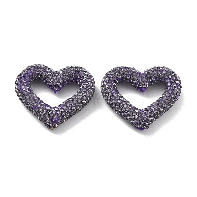 Heart Shape Polymer Clay Rhinestone Beads CLAY-NH0001-09A-06-1