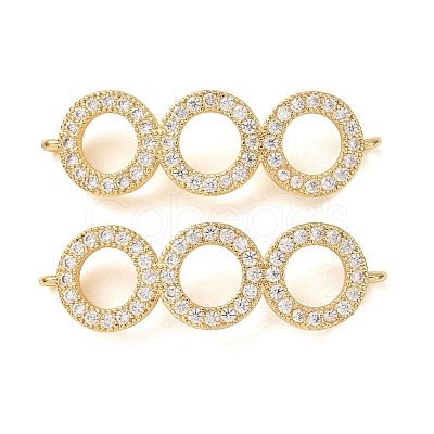 Brass Micro Pave Clear Cubic Zirconia Connector Charms CU-CBA4579-07G-A-1