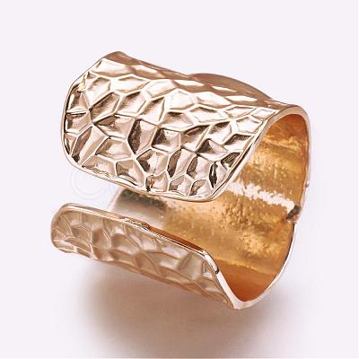 Cuff Brass Pad Finger Ring Settings KK-E703-01KCG-1