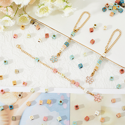 DIY Flower & Letter Alloy Enamel Cup Charms Pendant Decorations Making Kit DIY-SC0025-72-1