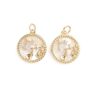 Brass Micro Pave Cubic Zirconia Pendants ZIRC-E164-36B-G-1