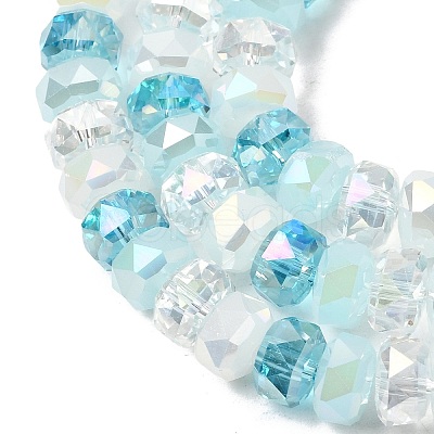 Ombre Effect Electroplate Glass Beads EGLA-F168-01-1