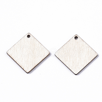 Unfinished Natural Poplar Wood Pendants WOOD-S045-110-1