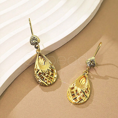 Hollow Brass Hoop Dangle Earrings for Women VK7557-1-1