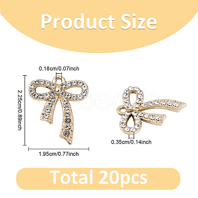 20Pcs 2 Colors Alloy Rhinestone Pendants FIND-YW0008-19-1