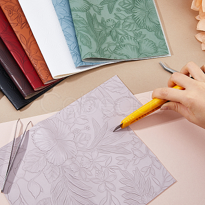 8 Sheets 8 Colors PVC Leather Fabric DIY-FH0010-89-1