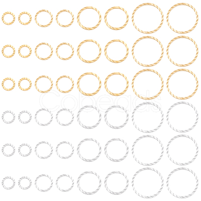 64Pcs 8 Style Brass Linking Rings KK-BC0009-44-1