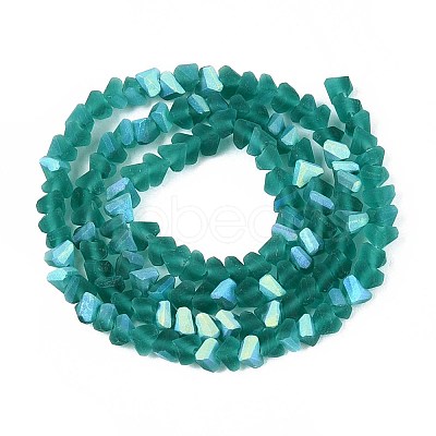 Frosted Transparent Glass Beads Strands GLAA-N054-4mm-09-1