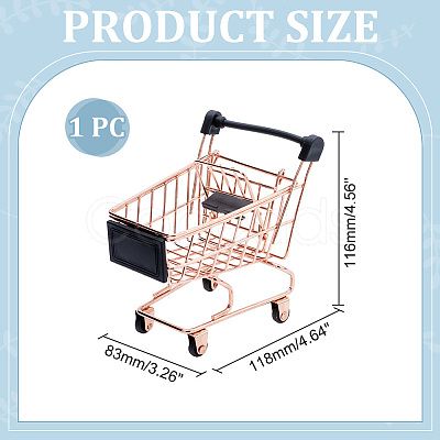 Iron Supermarket Trolley Display Decorations DJEW-WH0042-139RG-1