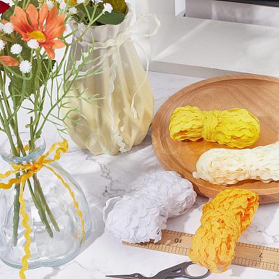 4 Strands 4 Colors Polyester Wave Bending Fringe Trim OCOR-GF0002-43A-1