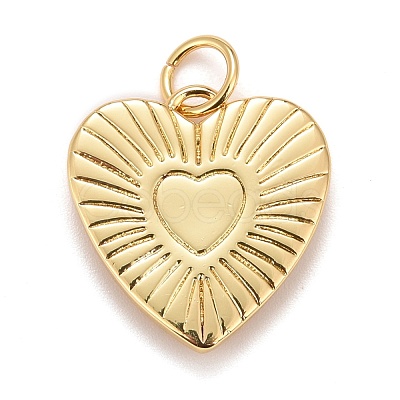 Rack Plating Real 18K Gold Plated Brass Pendants KK-E260-01G-H-1