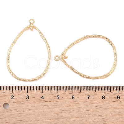 Brass Open Back Bezel Pendants KK-N256-01G-G-1