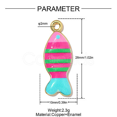 Printed Brass with Enamel Pendants KK-OY001-78G-02-1