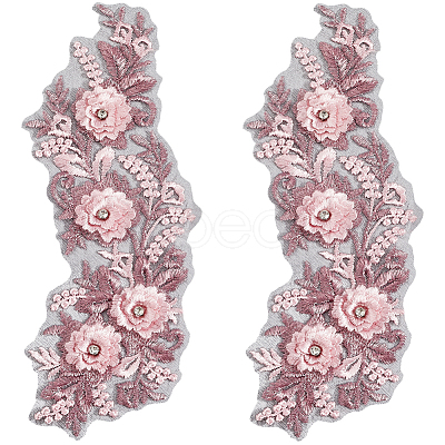 Polyester Embroidery Lace Cloth Patches AJEW-WH20070-069C-1