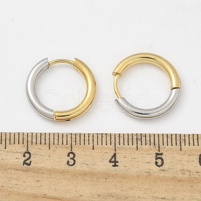 Ion Plating(IP) 304 Stainless Steel Hoop Earrings for Women EJEW-A119-13GP-01-1
