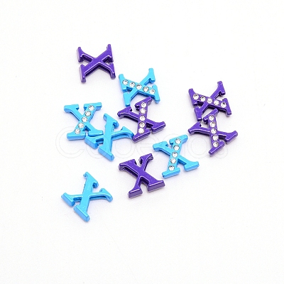 Rhinestone Slide Letter Charms RB-TAC0002-01X-1