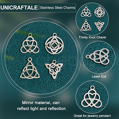 16Pcs 4 Styles 316 Surgical Stainless Steel Charms STAS-UN0058-25-1