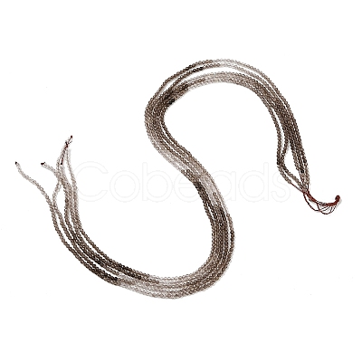 Gradient Color Natural Smoky Quartz Beads Strands G-Z106-A05-2mm-1