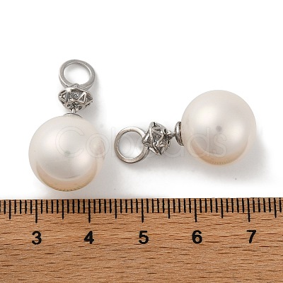 Rack Plating Brass Micro Pave Clear Cubic Zirconia Pendants KK-B103-02B-P-1