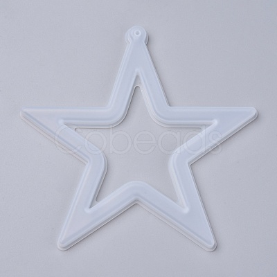 Christmas Hollow Star DIY Pendant Silicone Molds X-DIY-I034-07-1