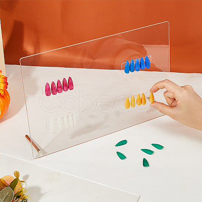2Pcs Rectangle Acrylic Nail Art Display Board MRMJ-FH0001-62-1